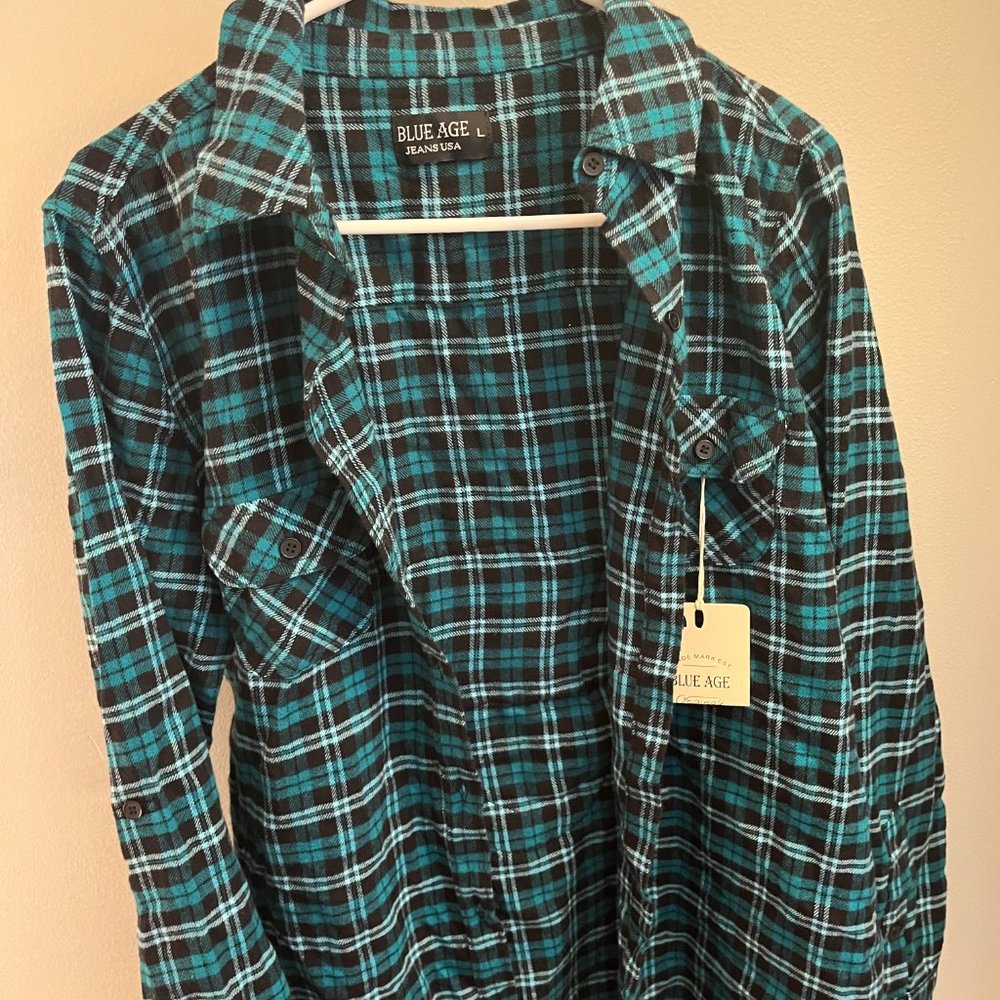 Blue Age Jeans, Bride Flannel Size L